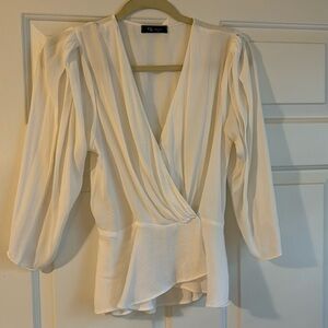 White blouse, silky material